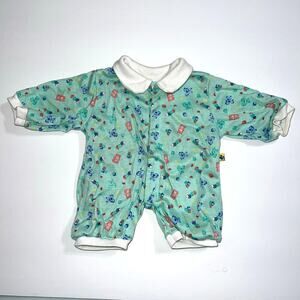Build A Bear Workshop Bear Print Pajama One Piece Green PJs
